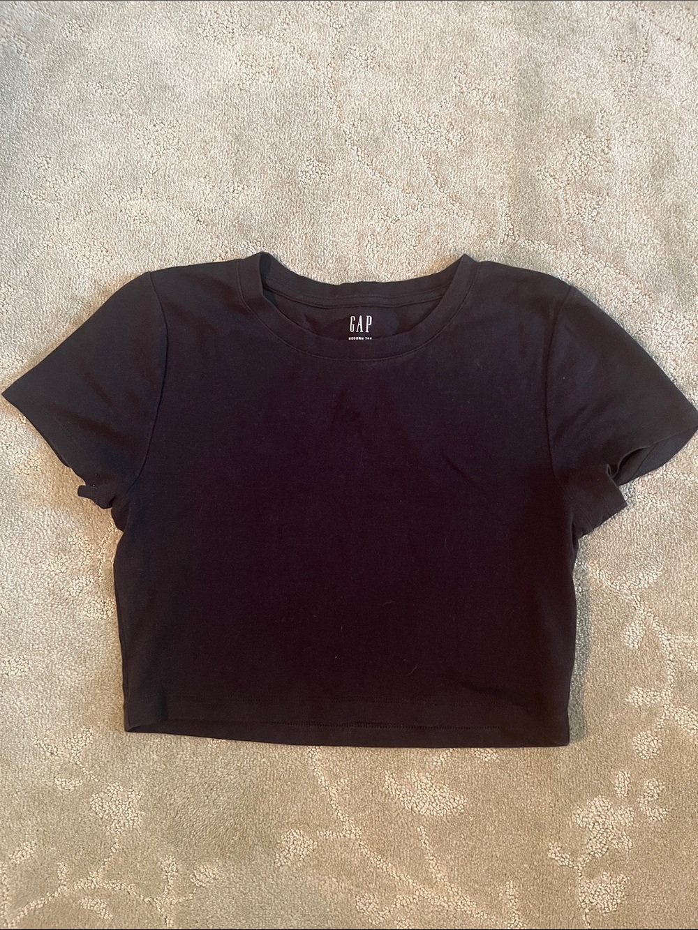 GAP Black Cropped Crew Tee